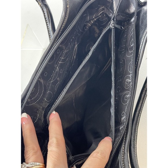 Handbags For All Black G Design Shoulder Bag. 3 Inner Compartments, G Logo. NEW! - Picture 8 of 9